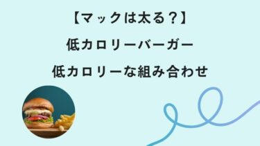 【マックは太る？】低カロリーバーガー・組み合わせを紹介